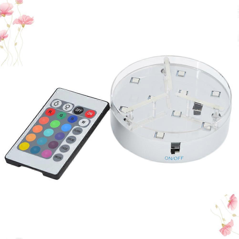 Round Base Light LED Display Stand for Decor 5Pcs Color Changing Vase Holder