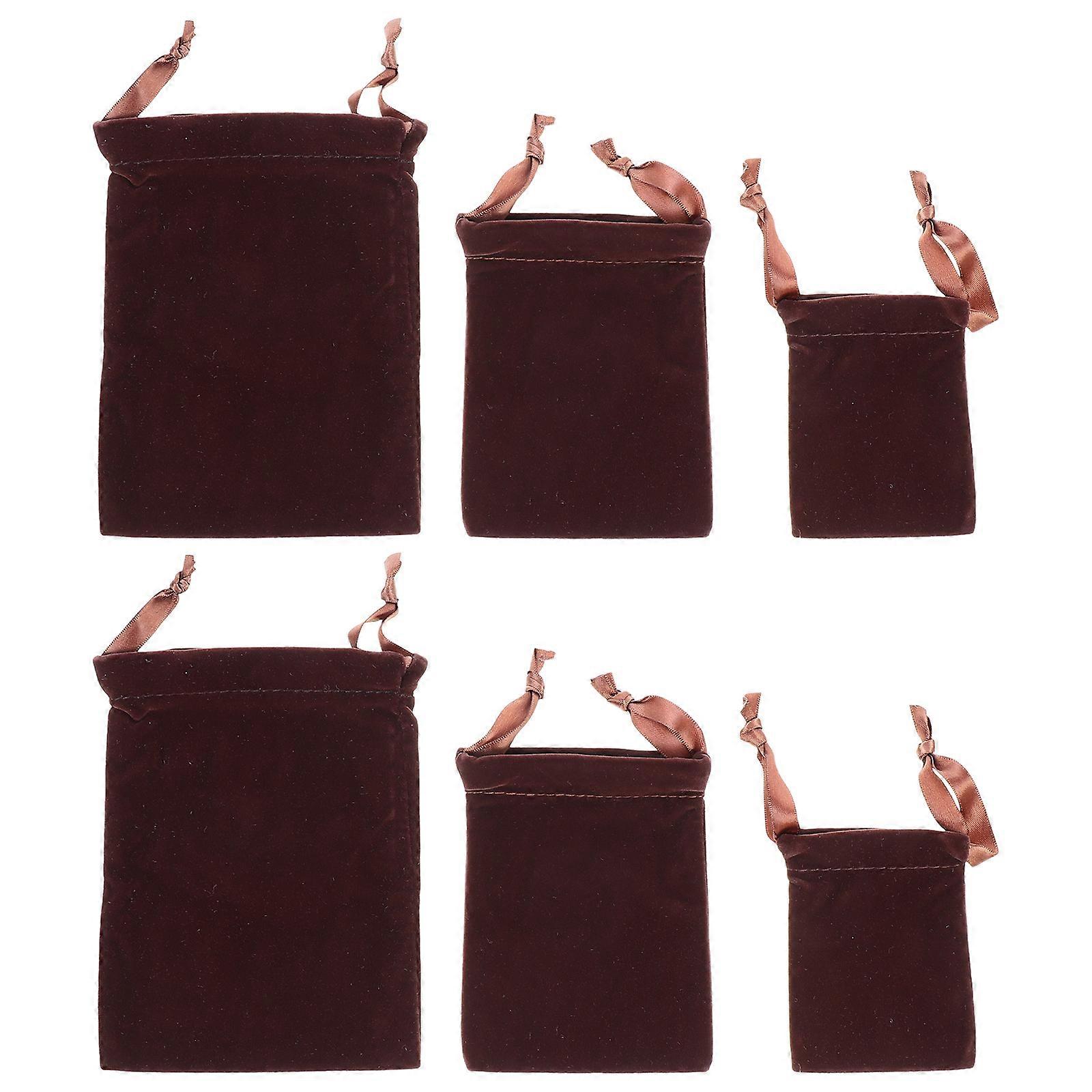 Velour Jewelry Drawstring Sachet for Storage Use 6Pcs Small Pouches