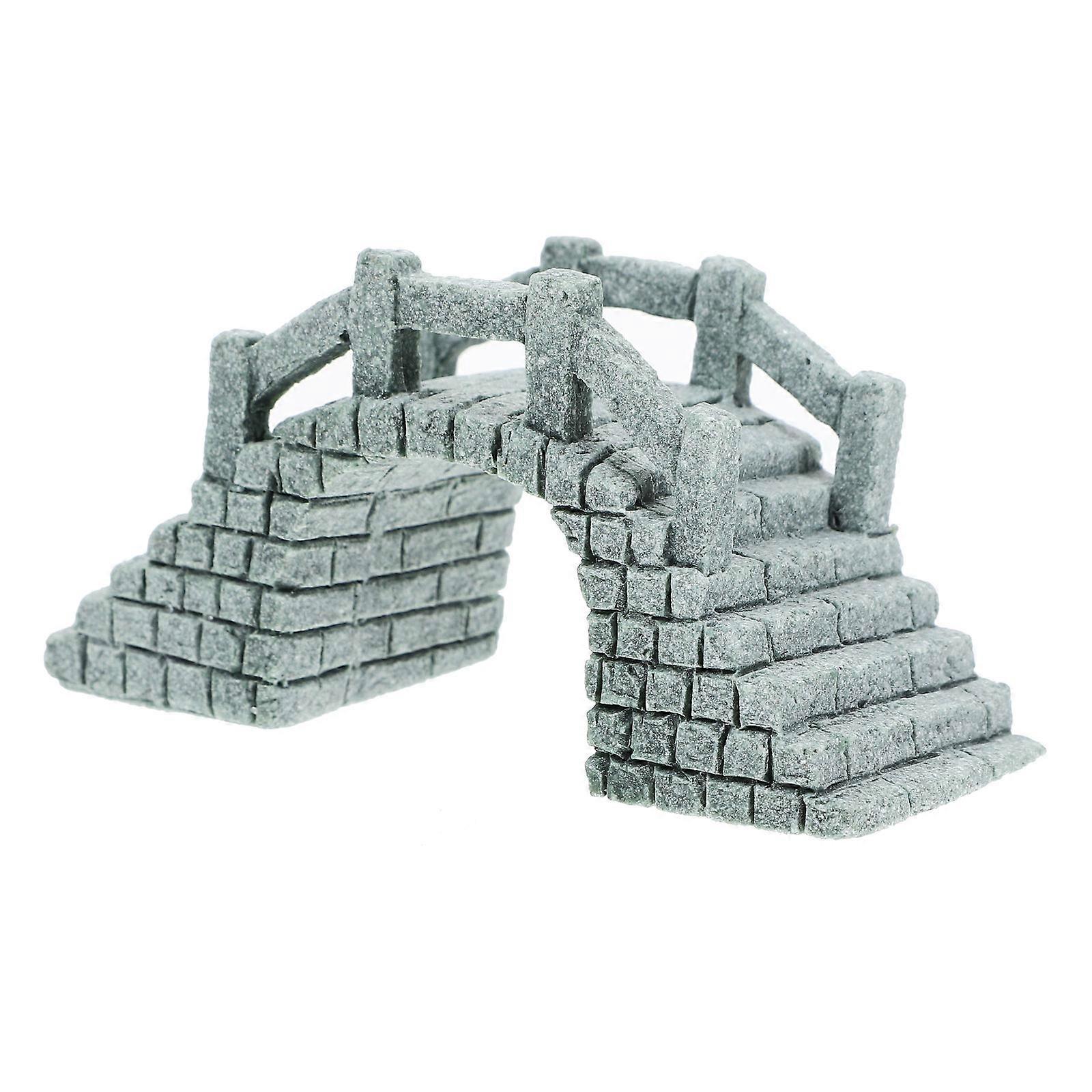 Miniature Bridge Statue Stone Decor for Micro Landscape 3Pcs Set