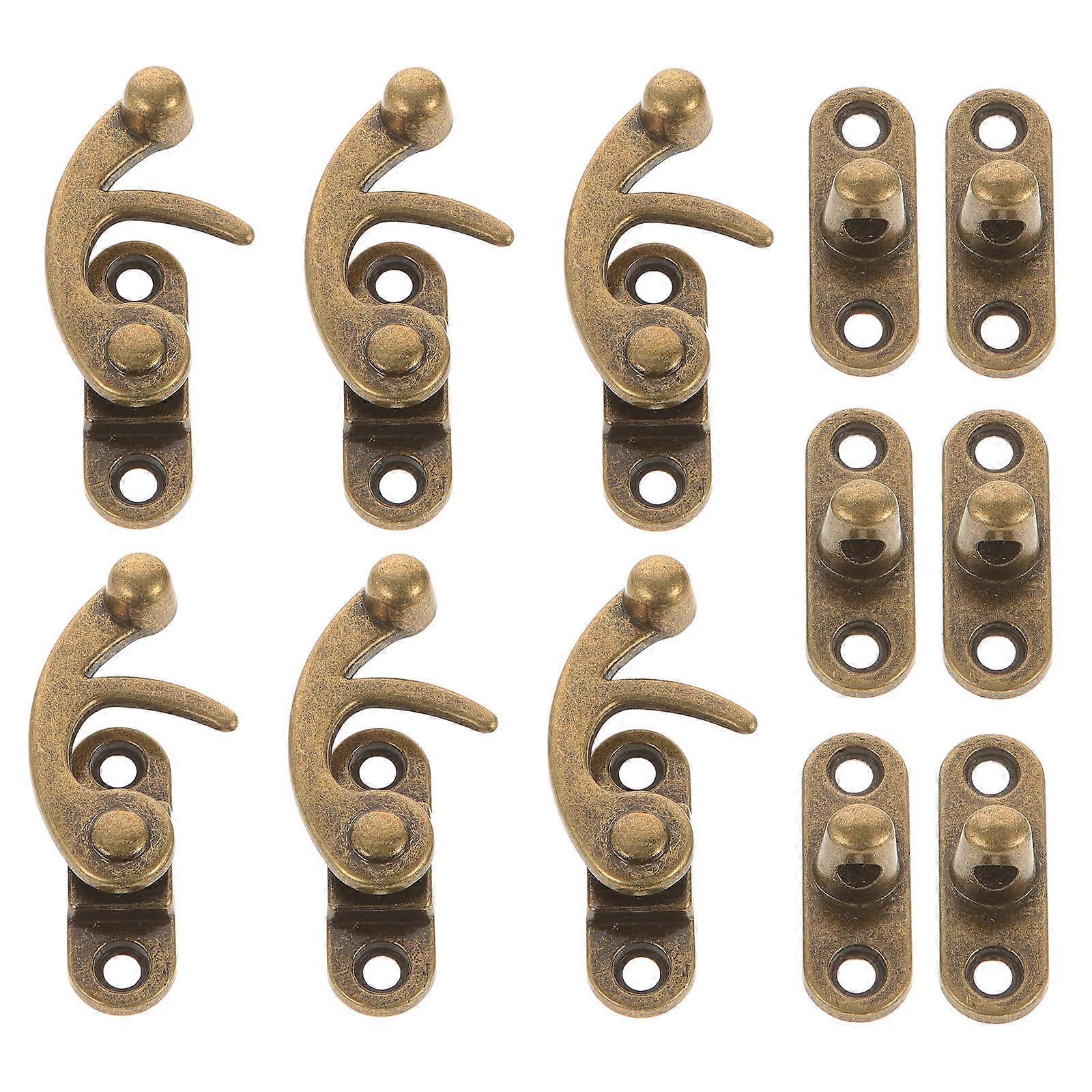 Decorative Hasp Latch Antique Hook for Locking Case 24Pcs Dark Brown Alloy