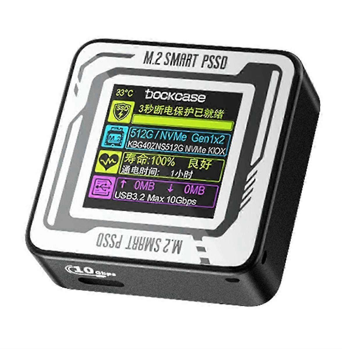 2230 M.2 NVMe SSD Enclosure with LCD Display Screen USB Type-C 3.2 Gen2 10Gbps