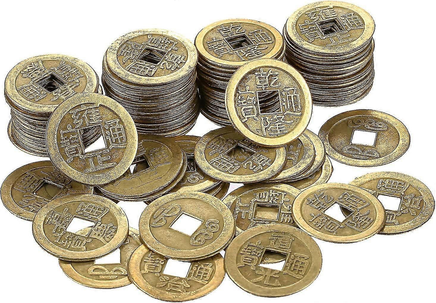 1 بوصة عملات فورتشن الصينية فنغ شوي I-تشينغ عملات معدنية الصينية حظا سعيدا عملة سلالة صينية قديمة (100)