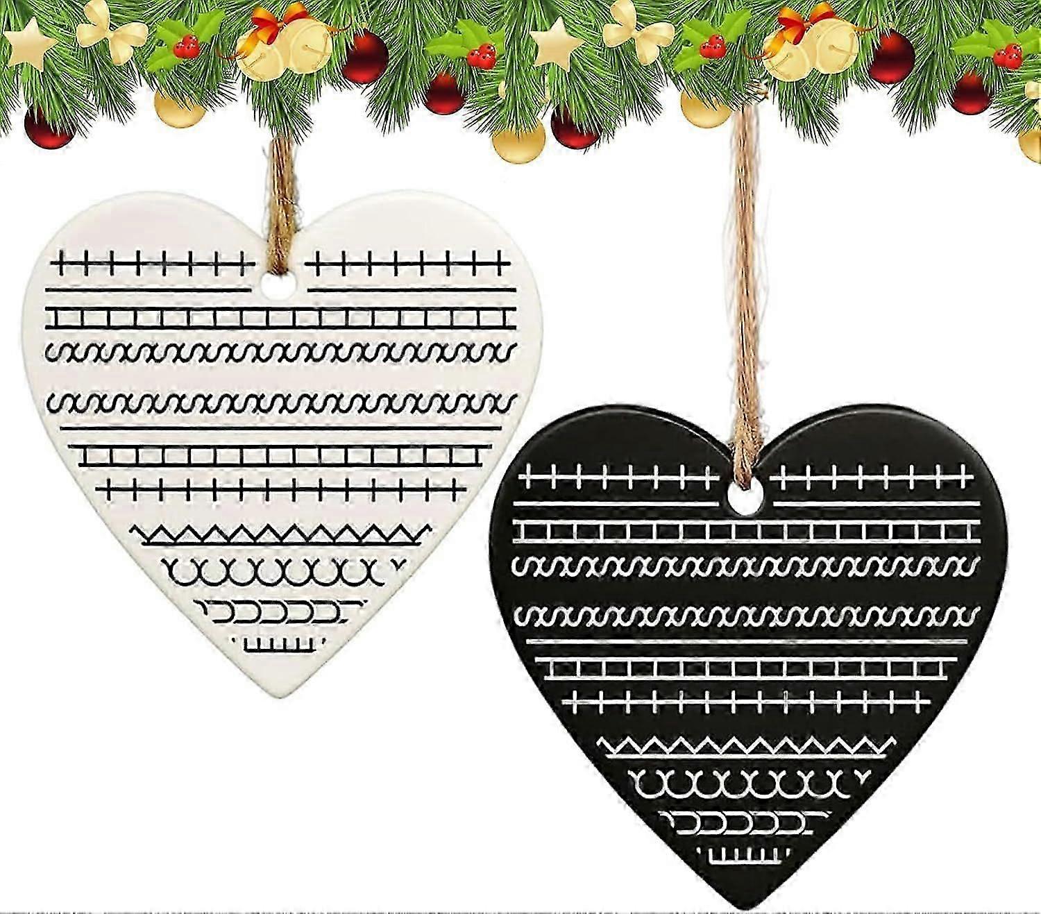 Hidden Swear Message Christmas Ornaments, 2025 Christmas Tree Ornaments Heart Shape Double-Side Acrylic Hanging Ornament with Rope Christmas Tree Pend