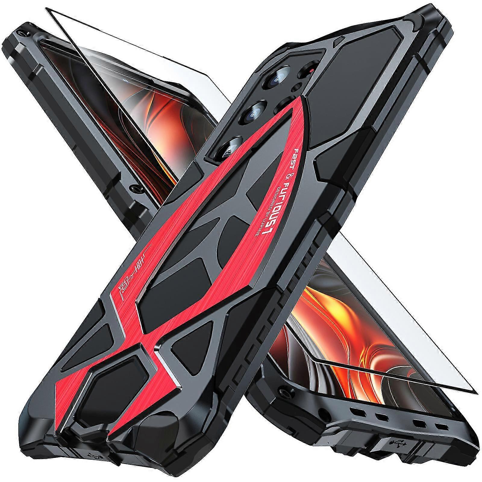 حالة معدنية لسامسونج S24 الترا ، حالة عسكرية قوية للصدمات الثقيلة ، كامل الجسم حالة قوية ضد الغبار لسامسونج S24 الترا