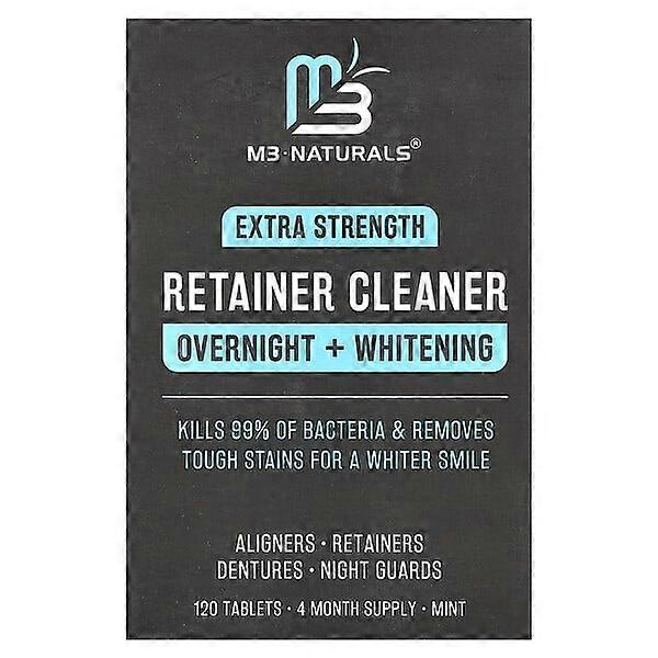 M3, Retainer Cleaner, Overnight + Whitening, Mint, 120 Tablets