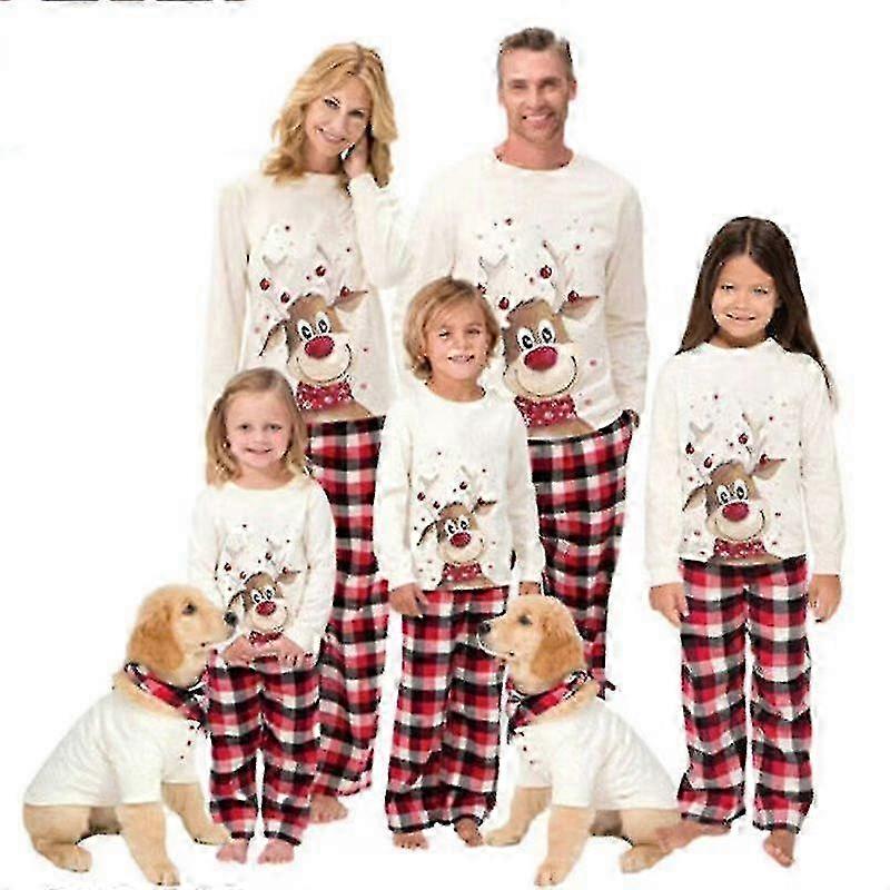 25-26 Julpyjamas Familj Matchande Pojkar Flickor Pyjamas Set Jul Pappa Mamma Nattkläder Dräkt