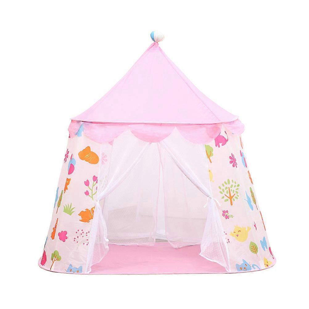 Imagination Development Castle Tent Playhouse Designed For Kids With Elegant Pink Color 1Set