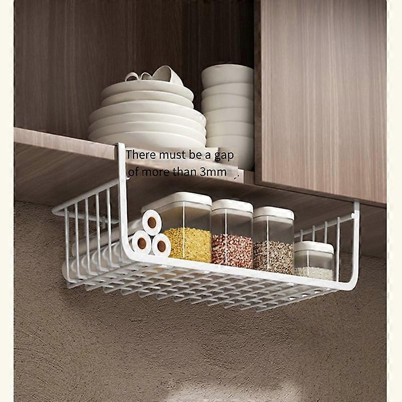 Hanging Basket Under Cupboard Kitchen Shelf Table Partition Storage Basket Desktop Storage Rack