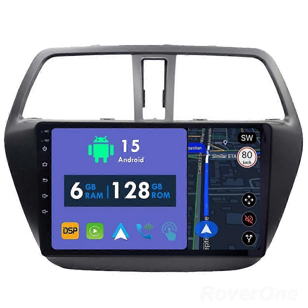 Car Radio 6G+128G CarPlay GPS Navigation Head Unit for Suzuki SX4 2 S-Cross 2012 - 2016 Android Auto Bluetooth Stereo Touch Screen