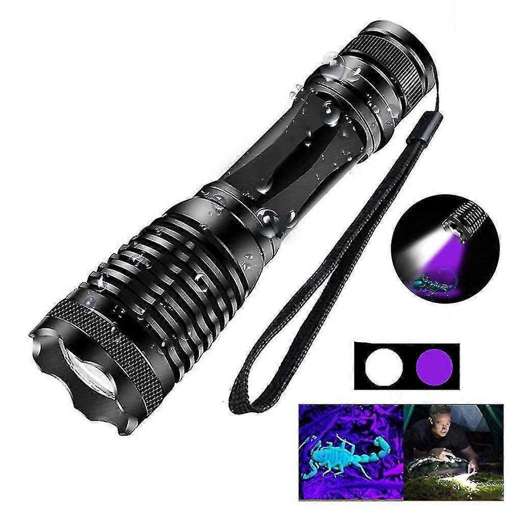 Led Flashlight Violet  Ultraviolet Flashlight 5 Lighting Modes Support Zoomable Flashlight-cl.