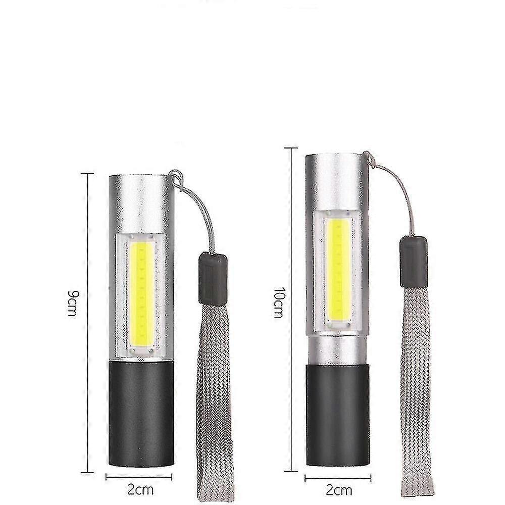 30000lm Cob Led Flashlight Mini Usb Torch Zoom Lantern With Built-in B