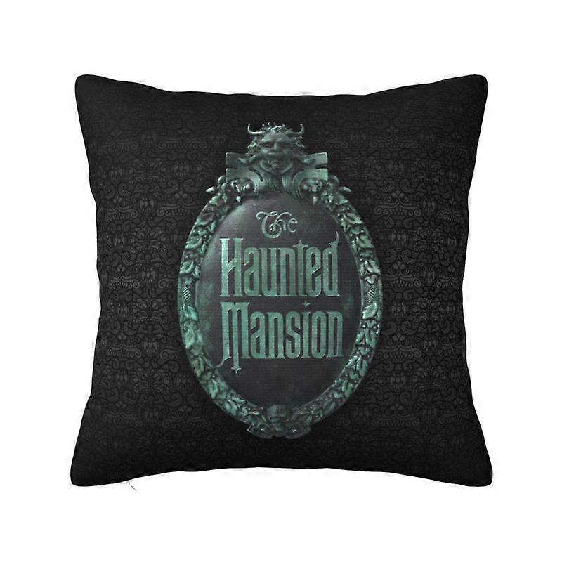 c474カスタム北欧スタイルハッピーホーンズホーンテッドマンションクッションカバー45x45cmソフト枕カバーソファチェアスクエア枕カバーデコレーションkjs474