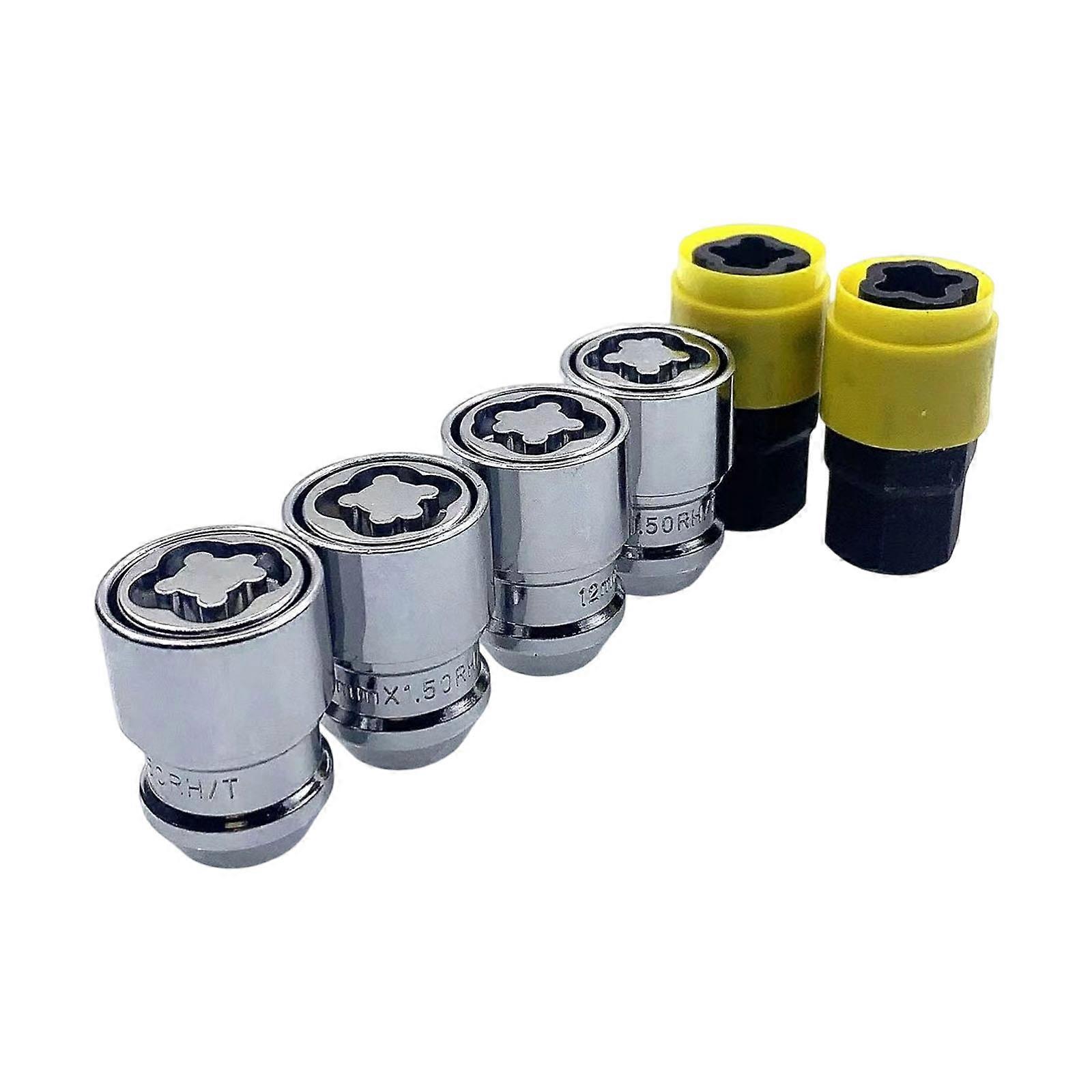 High Security Wheel Lock Lug Nut 12.9Grade Carbon Steel AntiTheft Design Chrome Plated for Multiple Vehicle Models Multicolor