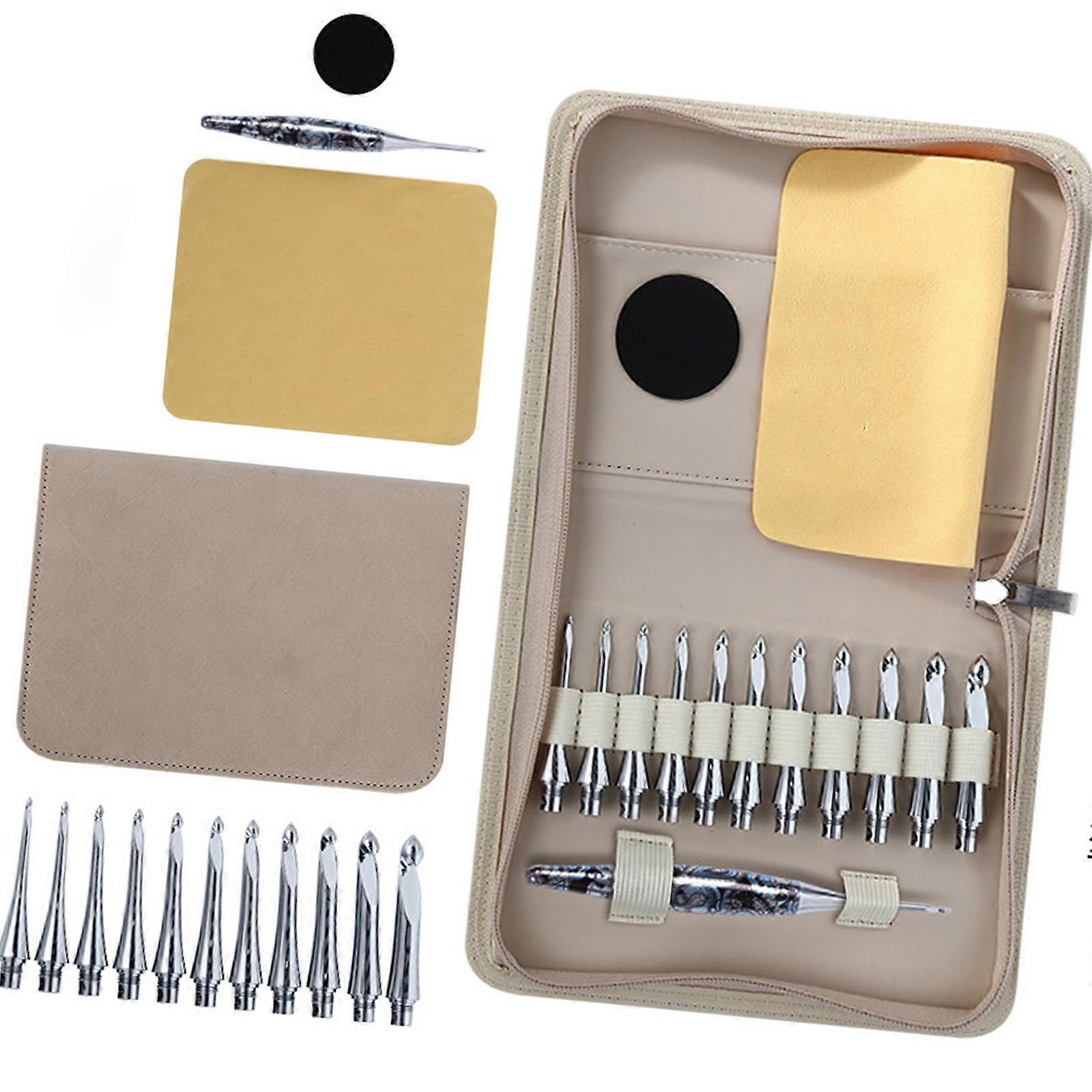 Tunisian Crochet Hook with 11 Size Tip 3.5mm-10mm Interchangeable Crochet Hook Needle for Knitting Blanket Sweater Scarf Multicolor