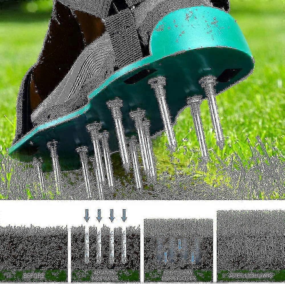 Straps adjustable lawn aerator shoes for easy use