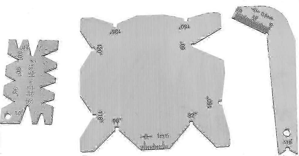 Drill Bits Angle Gauge Sharpener Tools  Angle Measuring(3pcs, Silver)