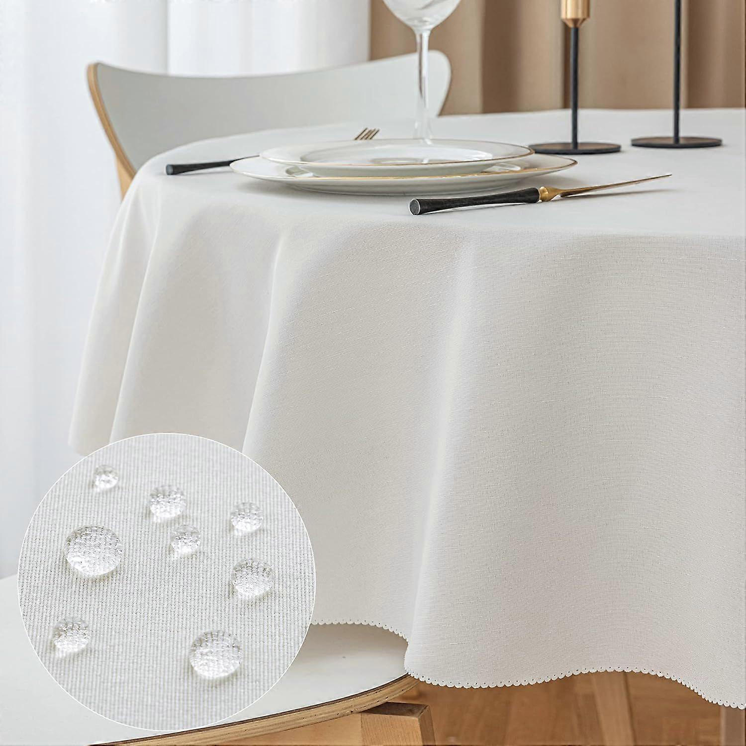 Kulatý ubrus - 60-palcový průměr voděodolný polyesterový ubrus pro dekoraci stolu, O