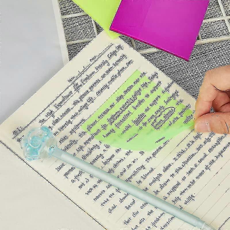 300 نقطة ملاحظات لاصقة شفافة - ملونة للماء آخر ملاحظات ، 75mm * 75mm اللون للطلاب ، القراءة والتعلم ، المدرسة والمكتب التعليق التوضيحي ، 5