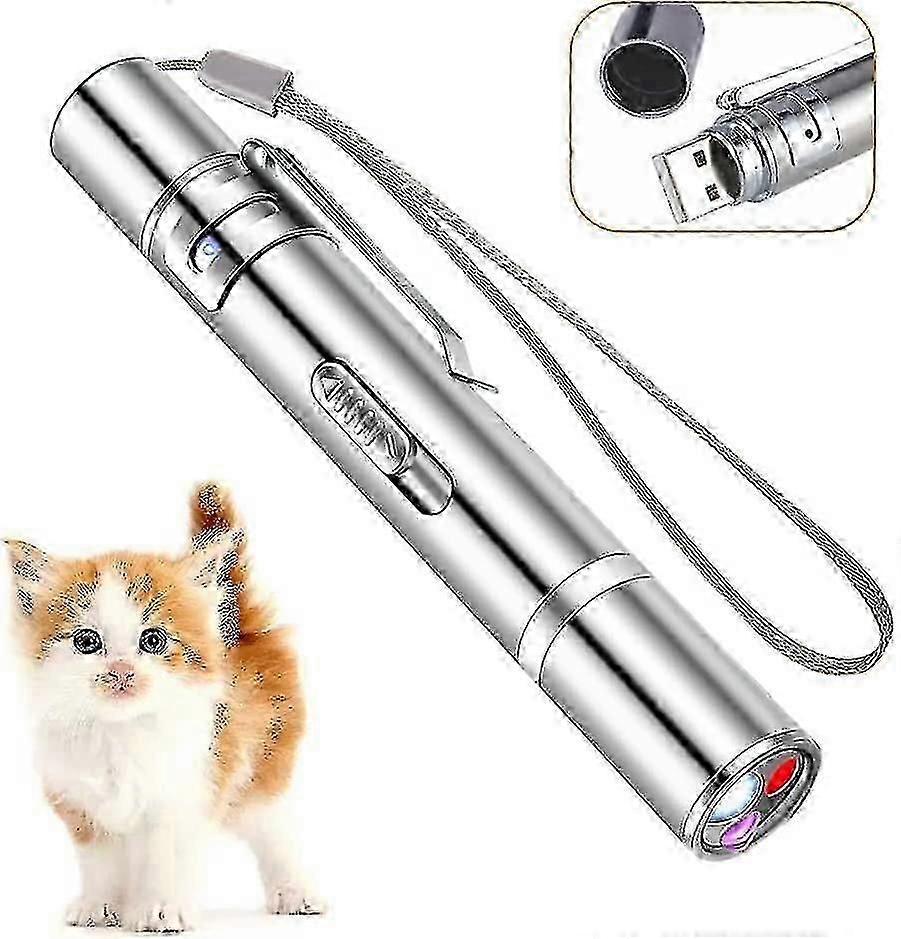 Cat Laser Toy, Red Laser Pointer Cat Toy, Interactive Cat Toys For Indoor Cats Dogs, Usb Rechargeable Laser Pointer For Cats To Chase Kitten Toys, Cat