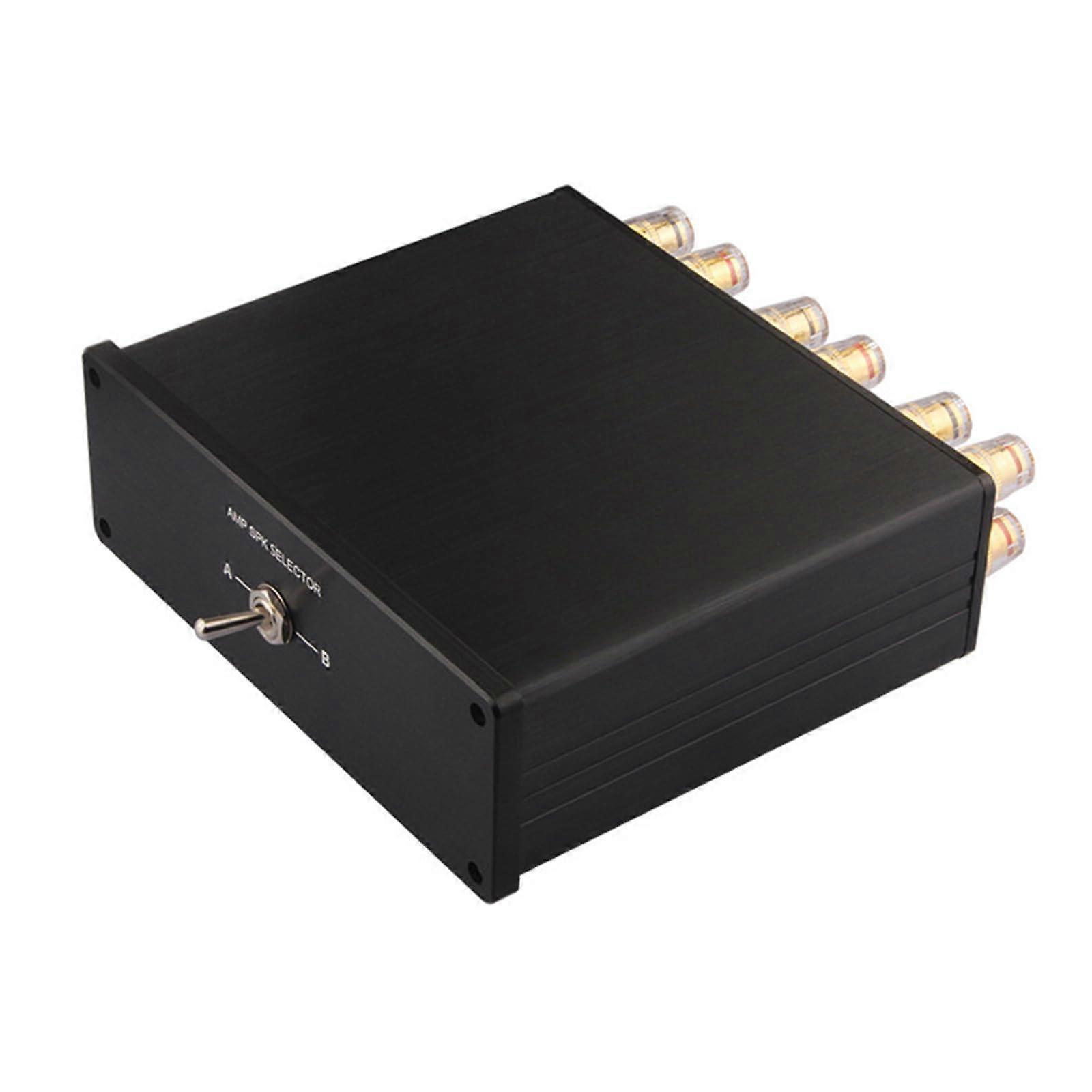 2 In 1 Sound Splitter Selectors Box With GoldPlated Terminals And Metal Construction Source Selection Dual Output Black
