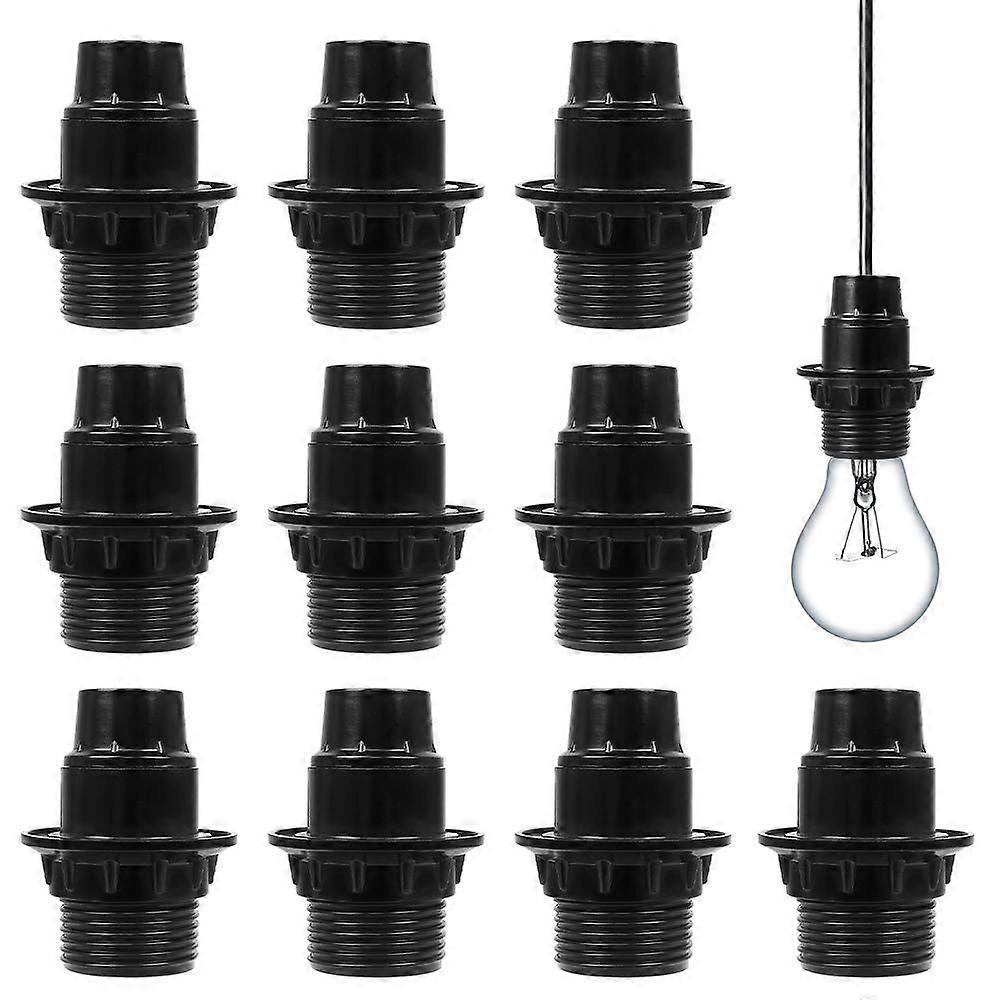 Lamp Socket, 10 Pcs E14 Lamp Sockets Suitable for E14 Screw Bulbs and Screw Energy Saving Lamps, Plastic Lamp Socket has Good Electrical Conductivity 
