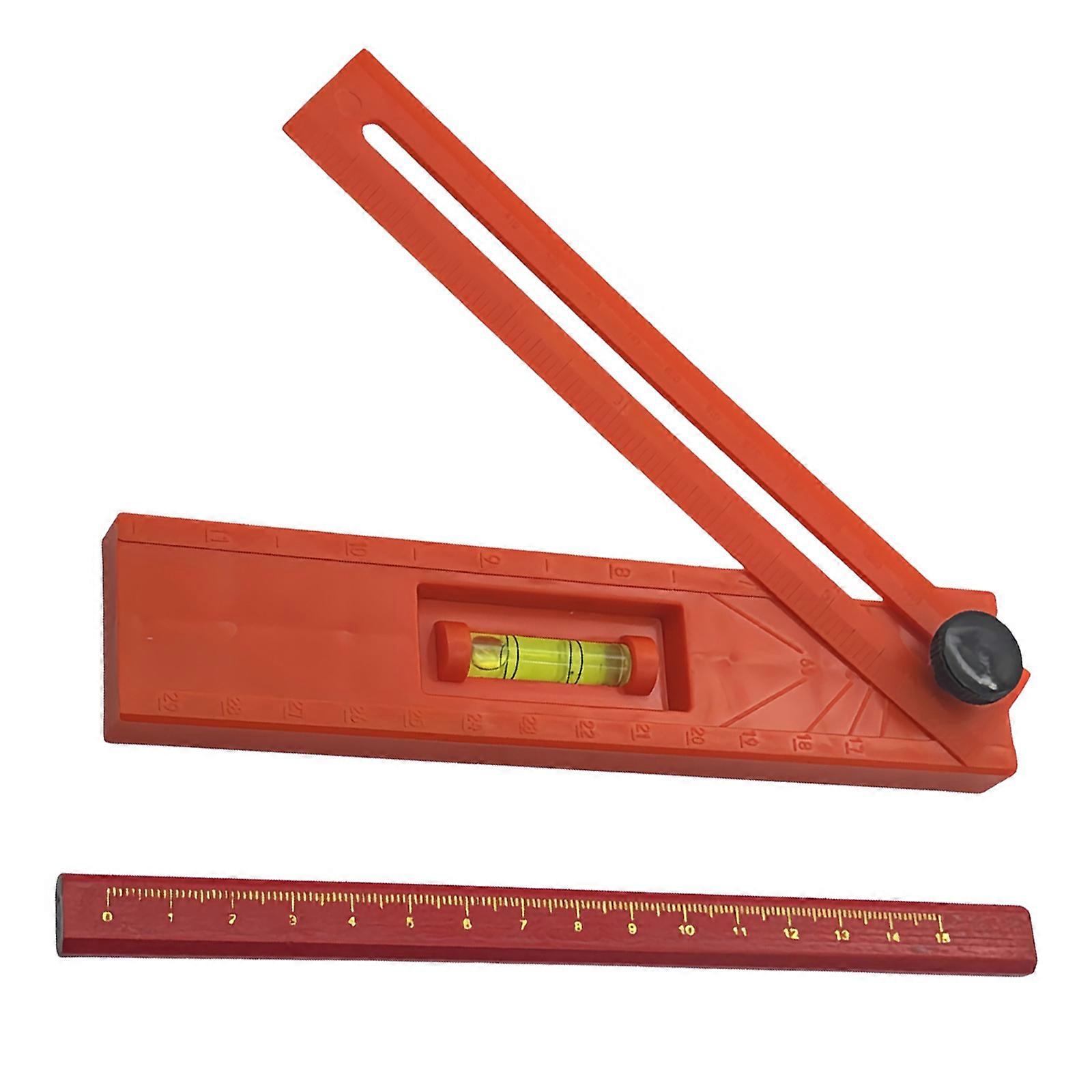Professional Woodworking Angles Guide Foldable Depth Measuring Ruler Level Calibration Tool For DIY Carpentry Tasks Multicolor