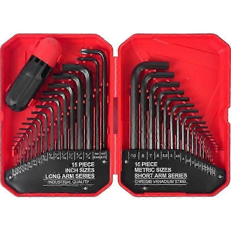 35-Piece 6-Point Wrench Set, Metric & Standard Hex Keys