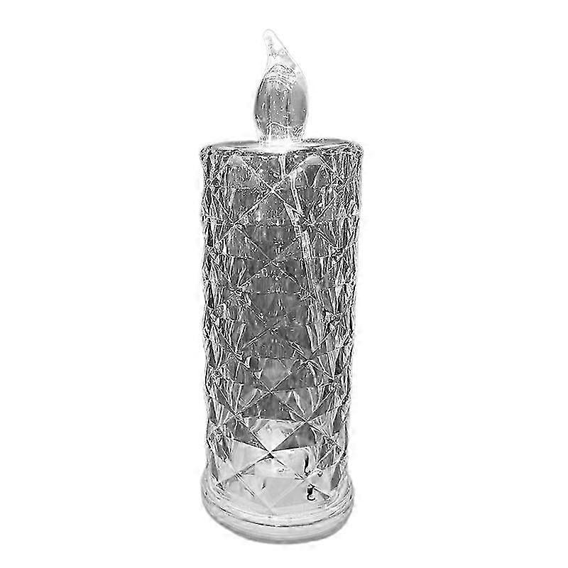 Faux crystal LED candles with rose pattern projection