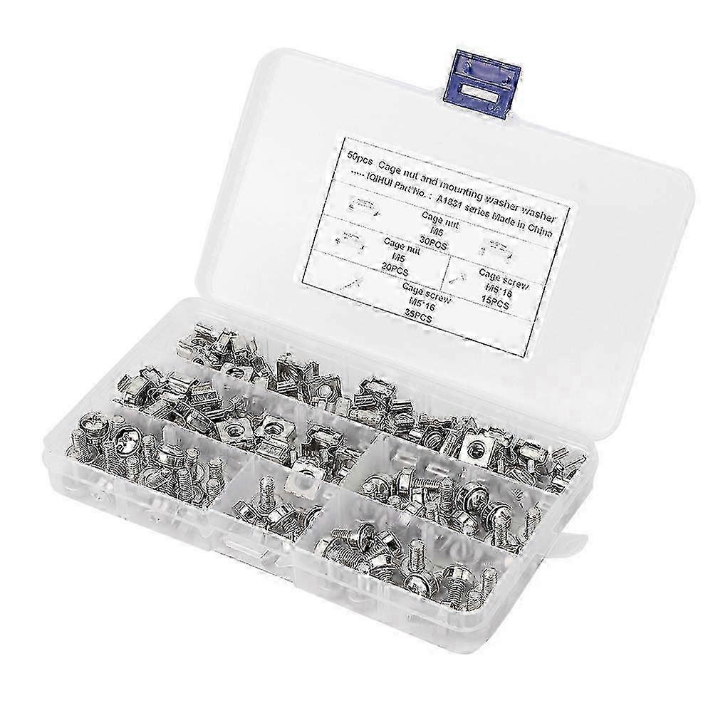 M5 Cage Nuts Hardware Mounting M5*16 Screws for Quadrate Hole Frame Vehicle