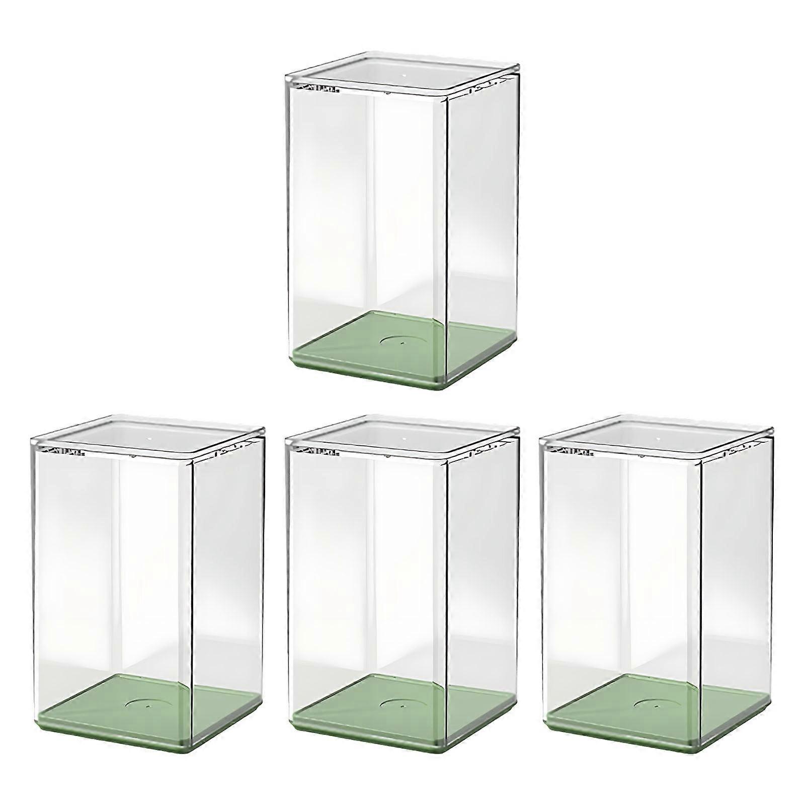 Kiplyki 4 Pack Stackable Display Case with Shelves - Clear Organizer for Blind Box, Mini Figurines, Dolls & Collectibles