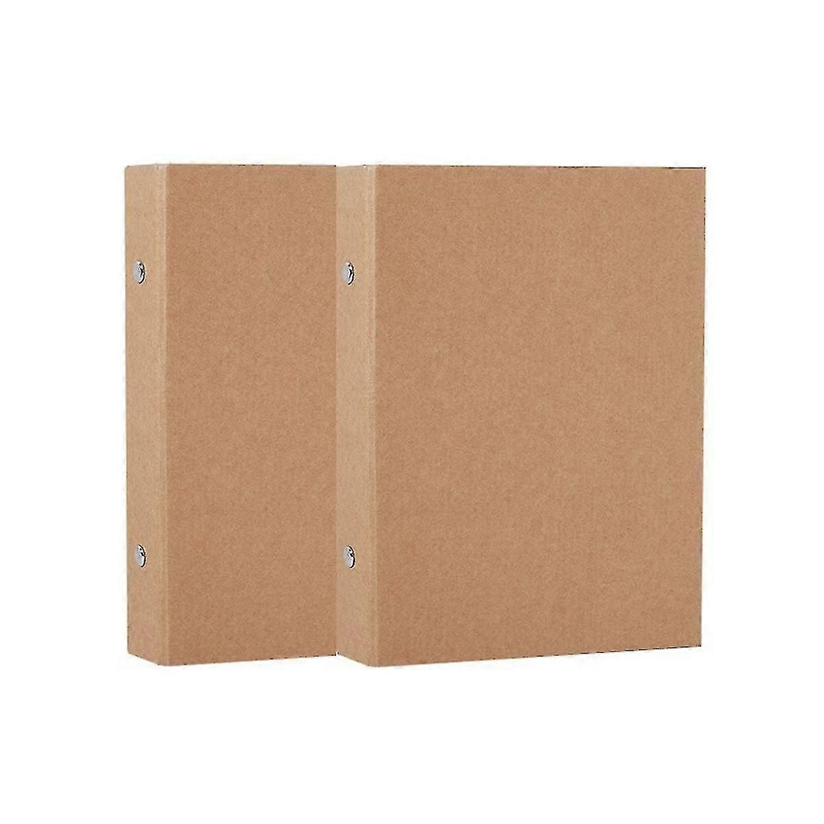 2pcs A4 Kraft Paper Folders Refillable Ring Binder,a4 Kraft Paper Binder Tray With 2 Rings To Add L