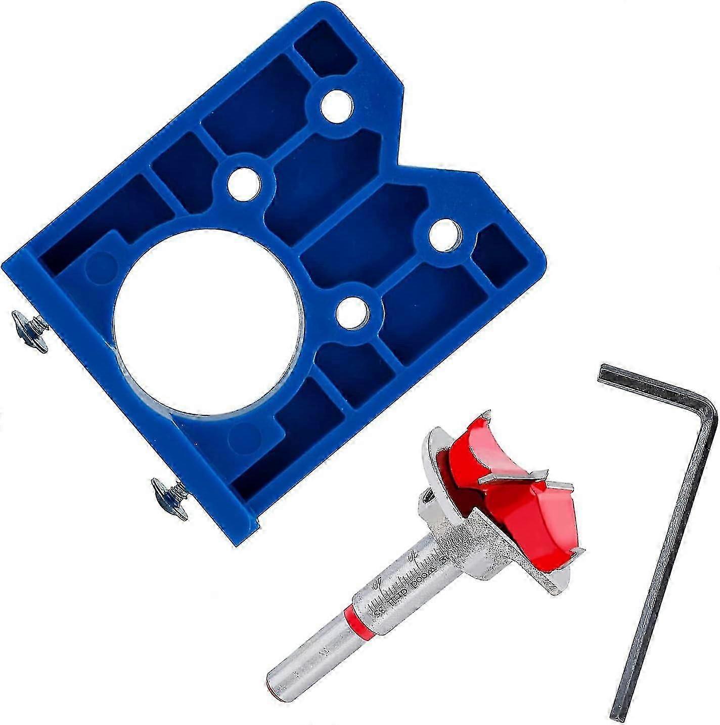 1 Pcs Hinge Jig Drill Bit Sets, Hole Positioner Bits, Drilling Jig For Hinges (35mm Hinge Drilling Jig + Drill Bit Set)-QJWL