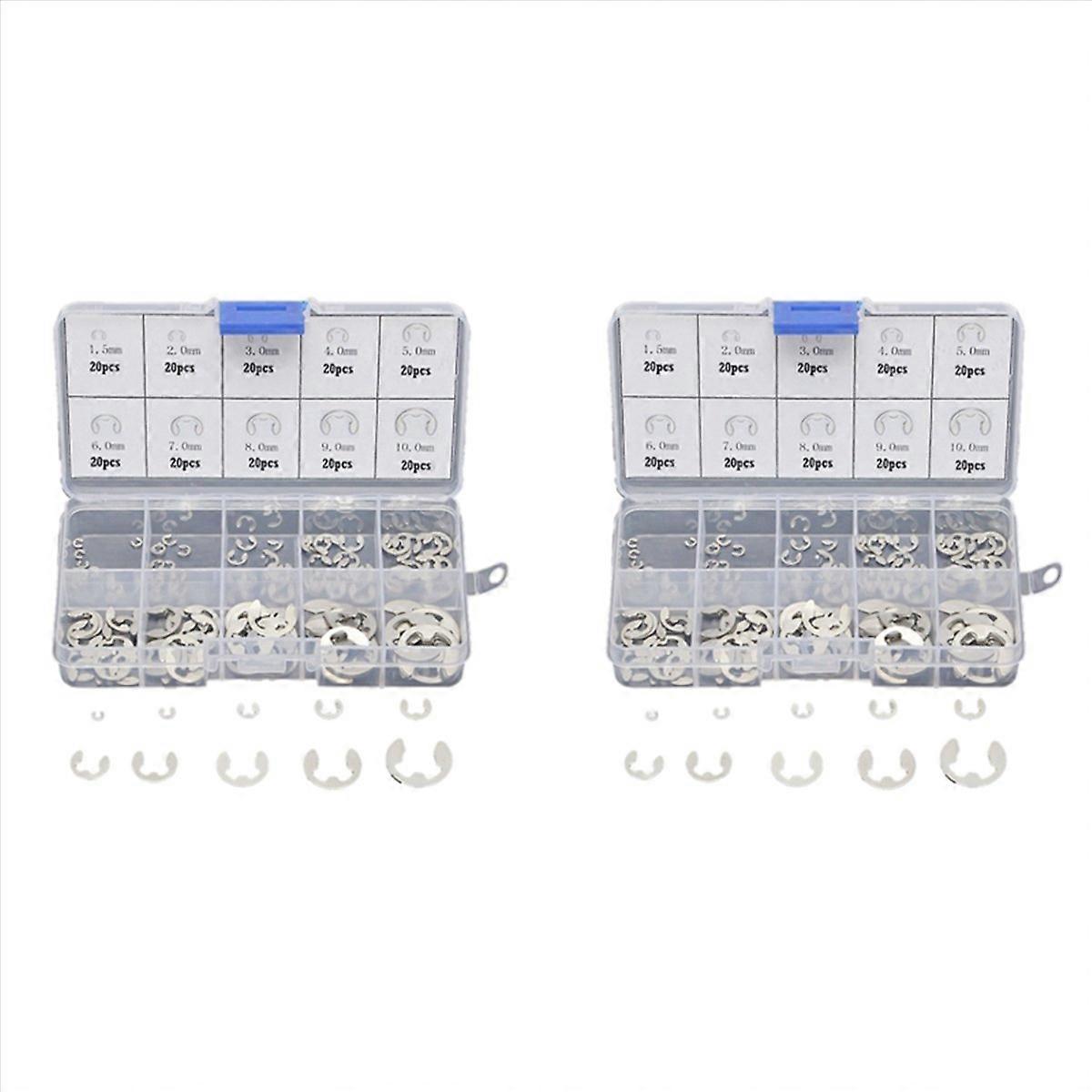 240 stk 304 rustfritt stål E klipsskive sortimentssett for akselfeste M1.5-M10