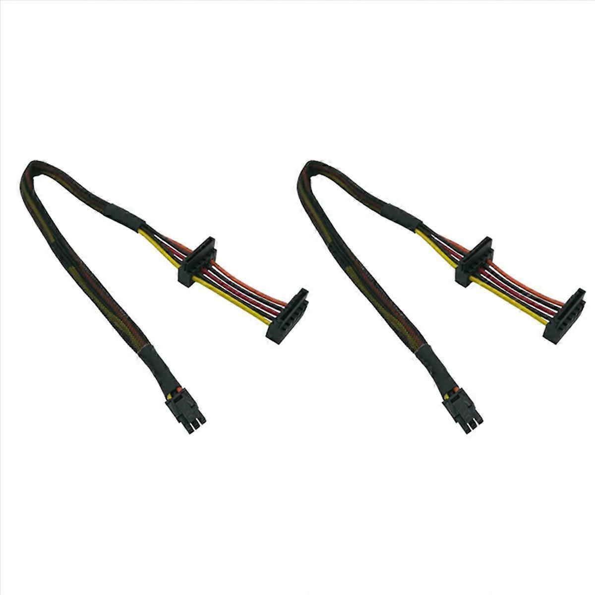 2X HDD SATA Power Cable Right-Angle SATA 15 Pin X2 to Mini 6 Pin ATX Adapter for 3653 3650 Series