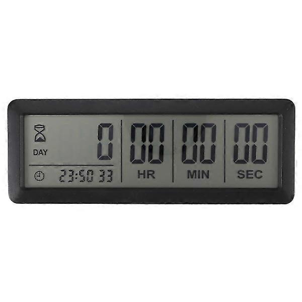 Large Digital Countdown Clock - 999 Days Countdown Clock for Exam Lab Kitchen (Black)