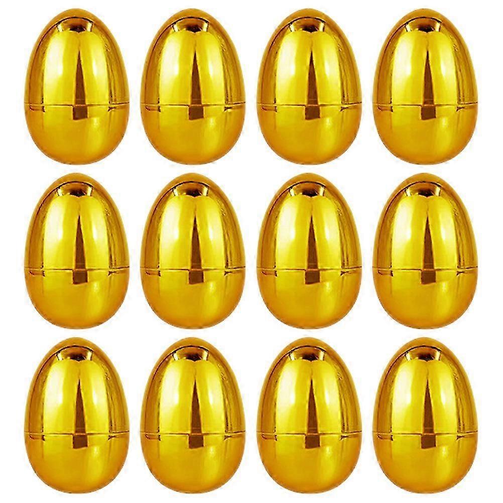 12Pcs Plastic Easter Eggs Empty Fillable DIY Easter Eggs for Easter Basket Stuffer Filler