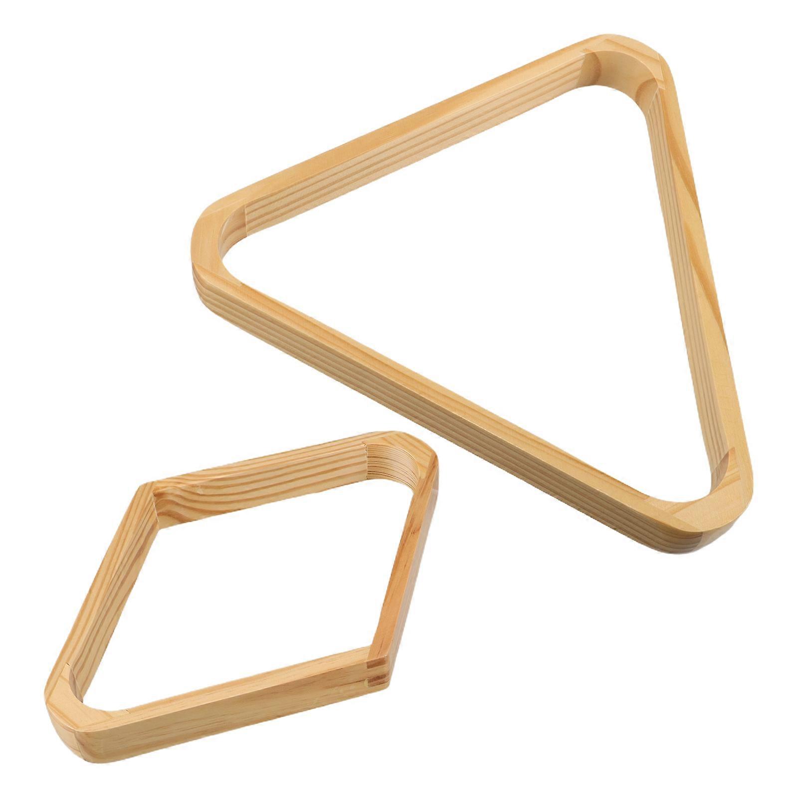 Billiards Rack Solid Wood Triangle for Accurate Pool Ball Setup 2Pcs