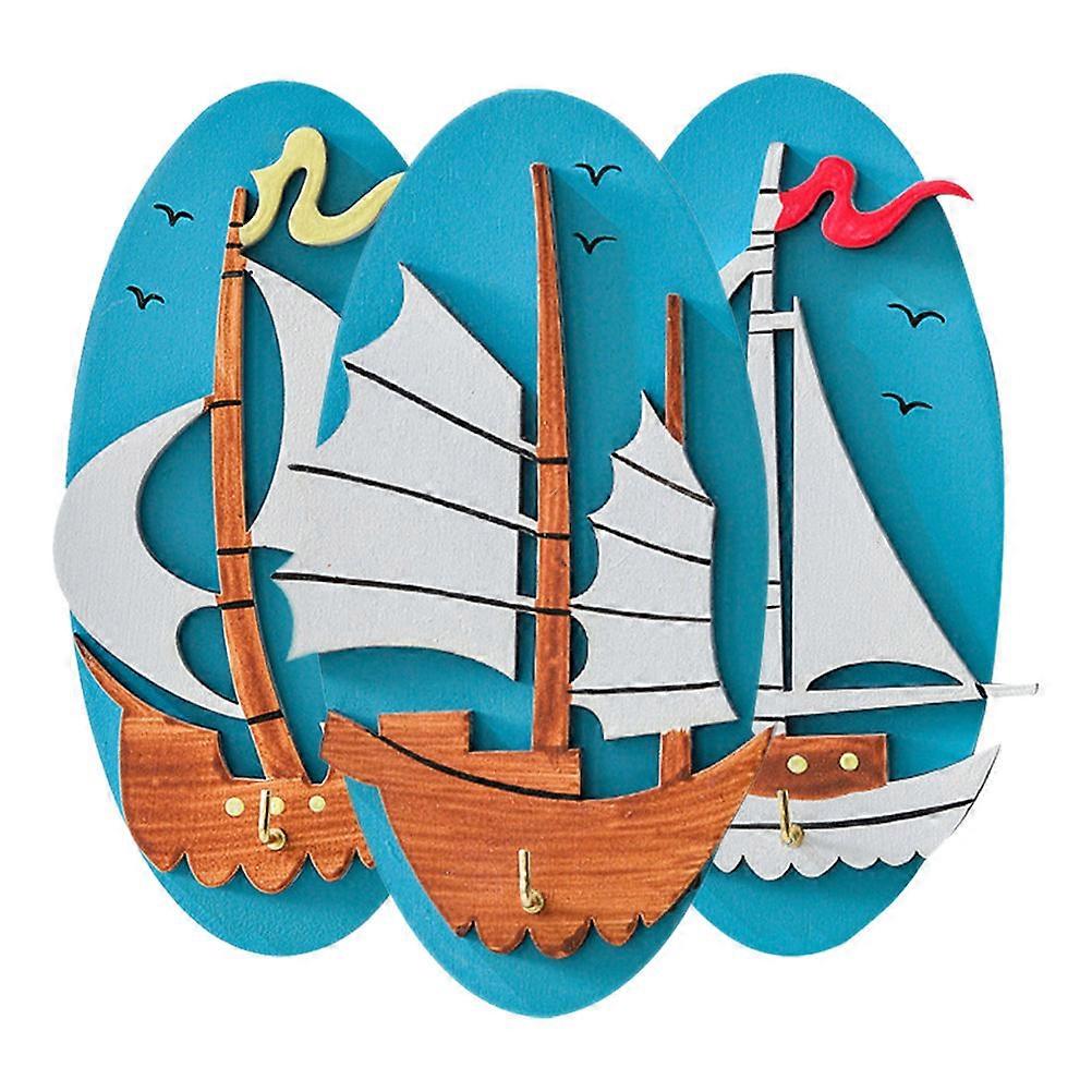 Rustic Wall Hooks for Decoration 3 Pieces Wood Assorted Color Smooth Surface Safe and Lightweight