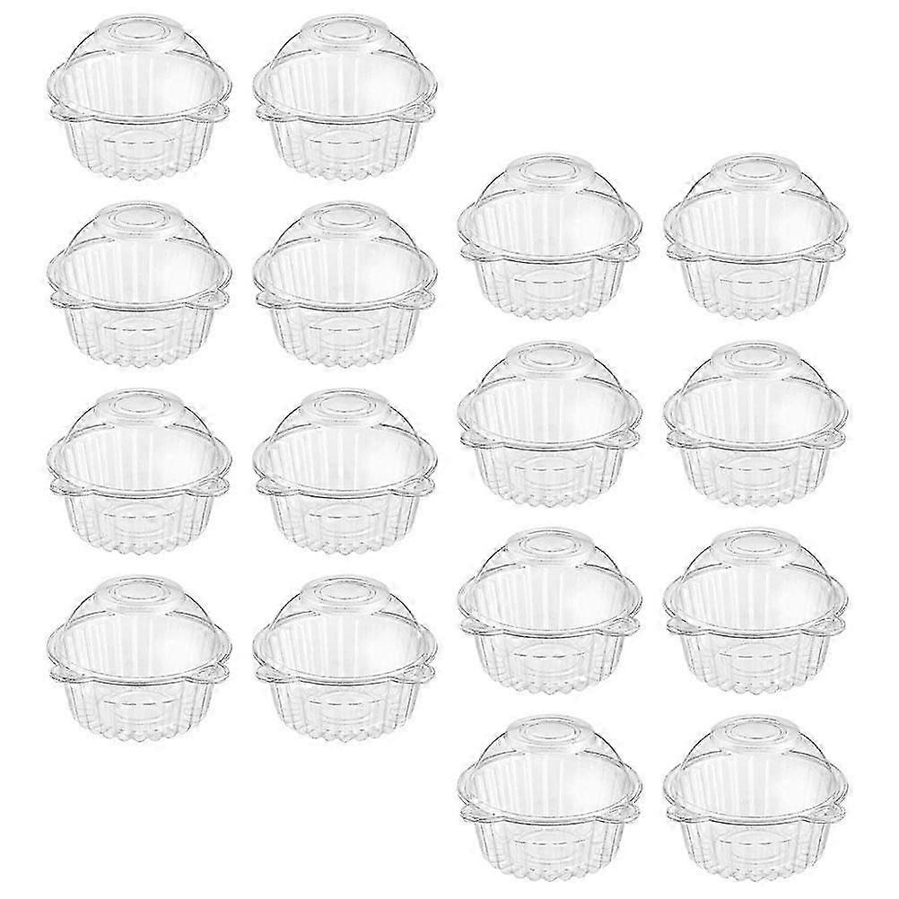 60 Pcs Cake Box Packing Containers Transparent Case Pastry Baking Plastic Boxes