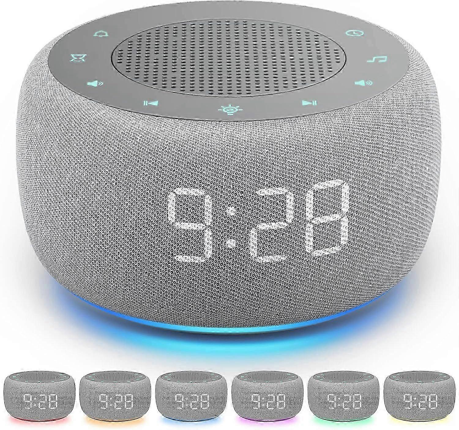 2025 Latest Model Sound Machine & Alarm Clock 2-in-1, 18 Soothing Sound, 7 Night Light, S