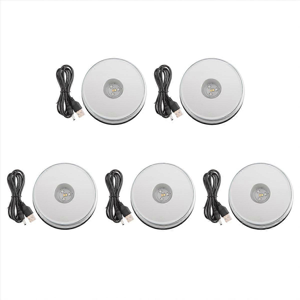 LED Colored Rotating Crystal Display Base Stand with USB Cable