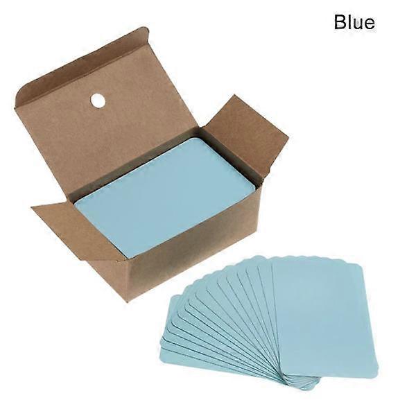 100 pcs / Set Business Cards Message Note Blank Word Cards BLUE Blue
