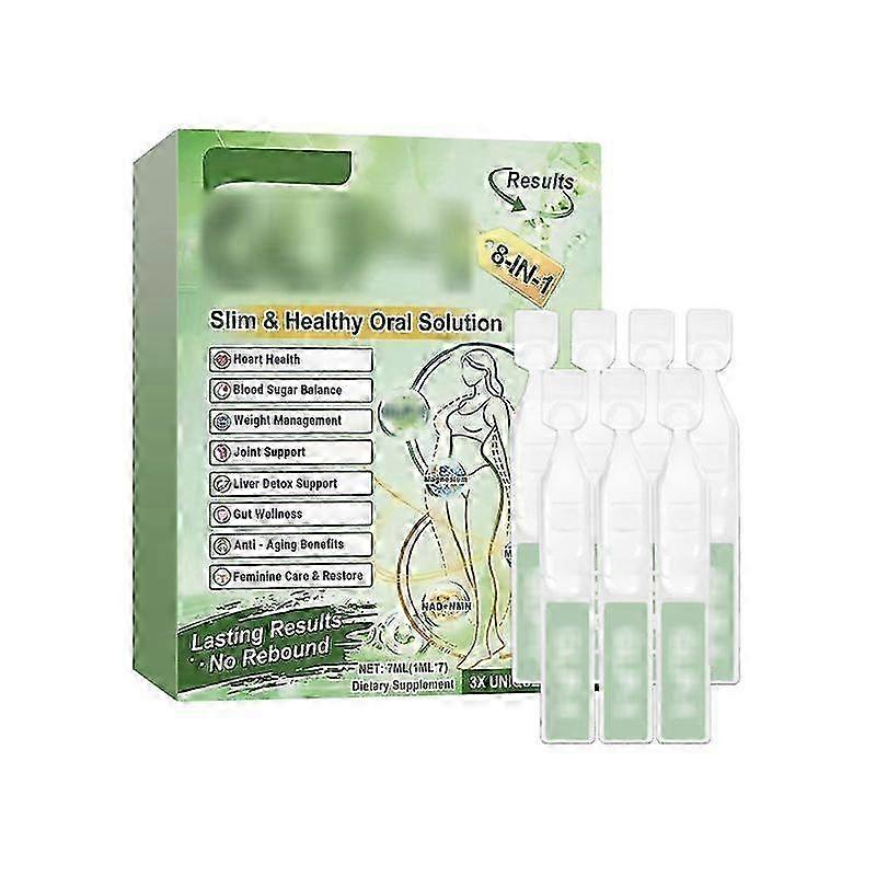 Kit com 7 unidades para emagrecimento e modelagem corporal, solução oral para adeus à gordura localizada.
