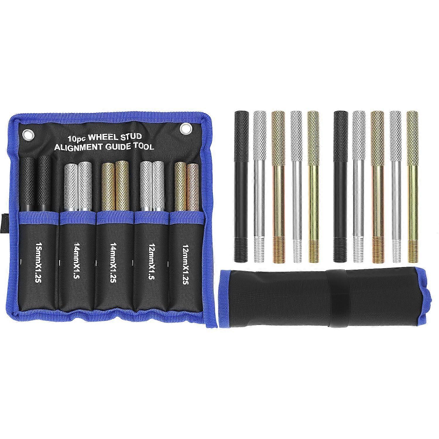 Wheel Alignment Pins Set of 10 Alloy Steel Wheel Hanger Guide Tool with NonSlip Grip for Tire Changes