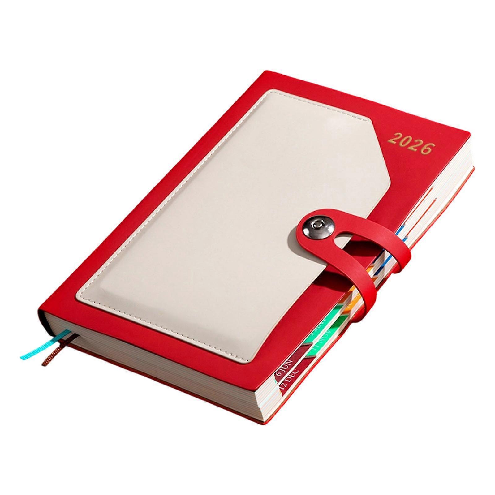 2026 Schedule Planner Daily Planner Multifunction Sections Travel Planning Journal Schedule Notebook For Smooth Writing  Red