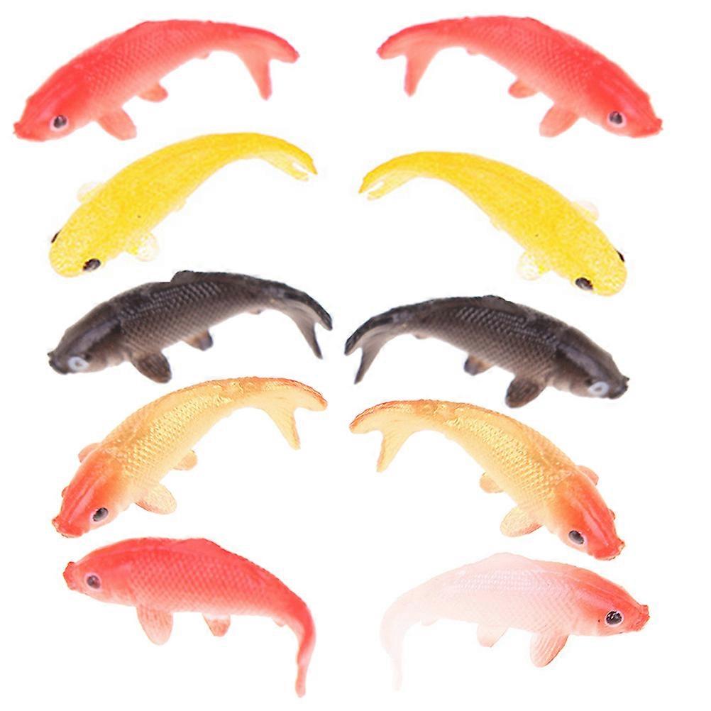 Fancy Carp Mini Model for Decoration 50Pcs Colorful PVC Fish Figures