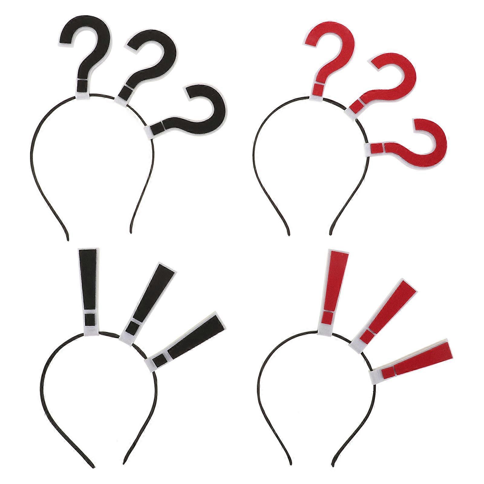 Non-Slip Question Mark Headband Parties Holidays Unique Shape 4Set
