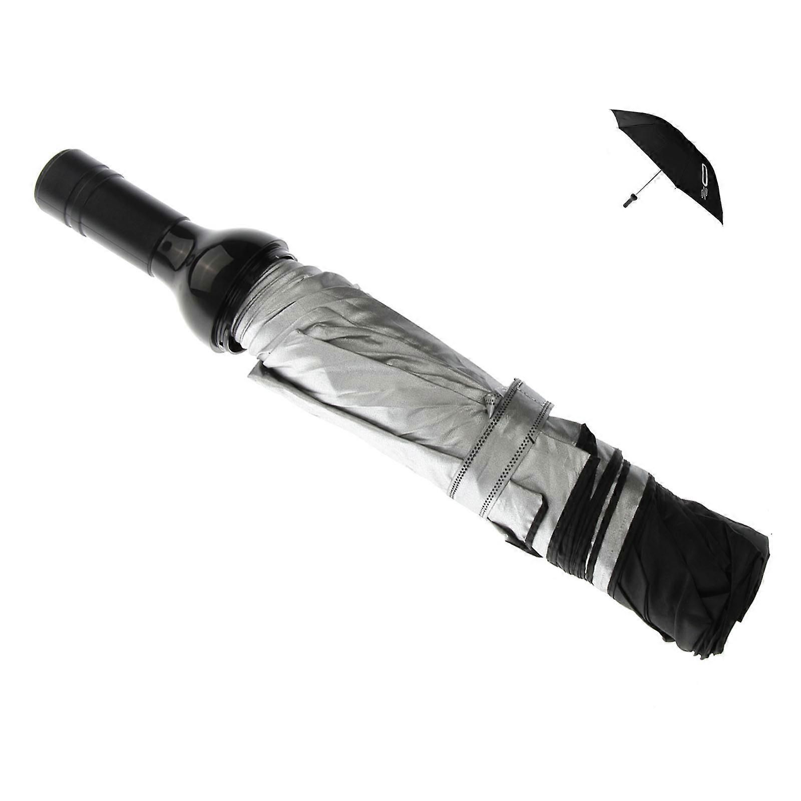 Umbrella Folding Umbrella for Rain Protection 3Pcs Black Set