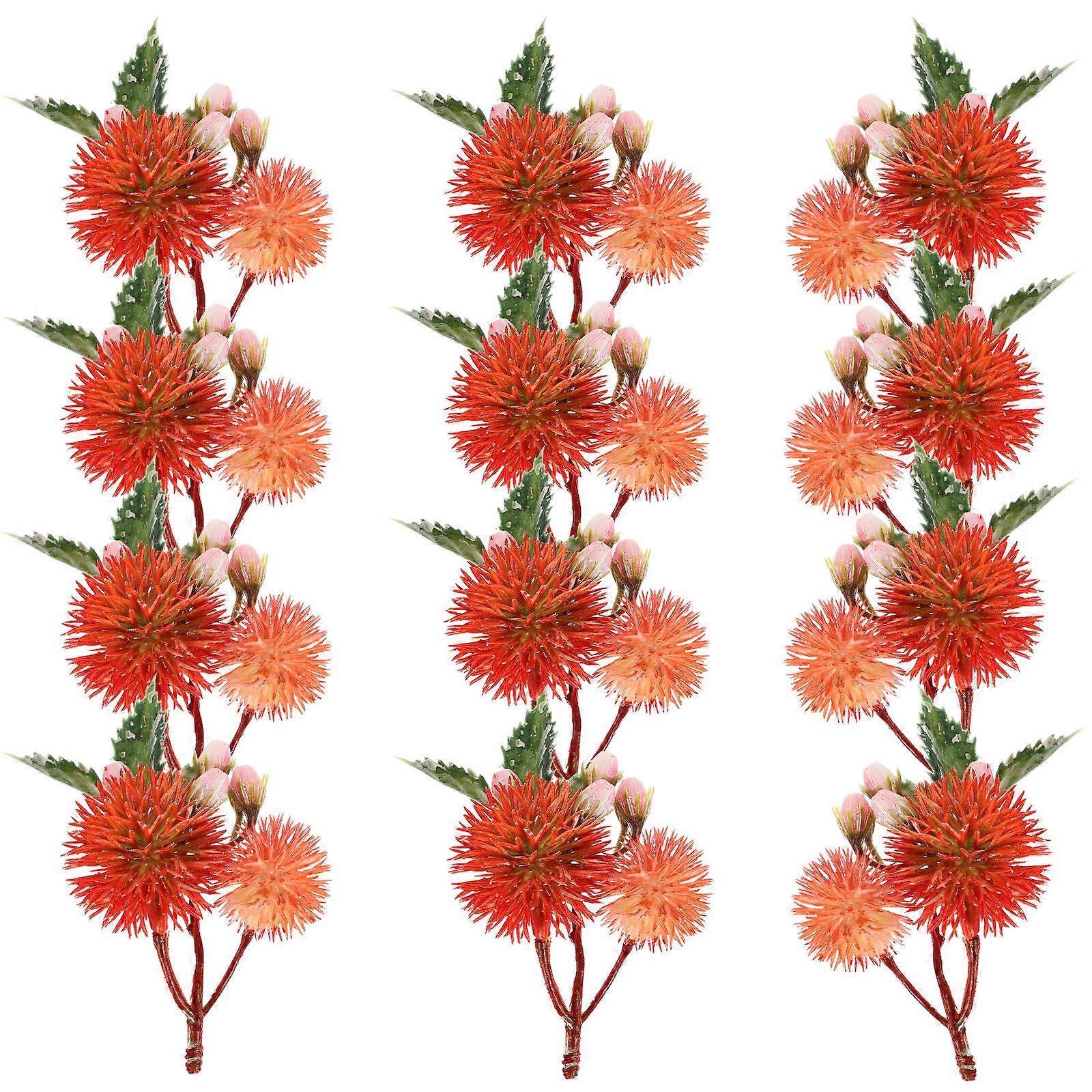 48Pcs Simulation Flower Artificial Plastic for DIY Orange Decoration