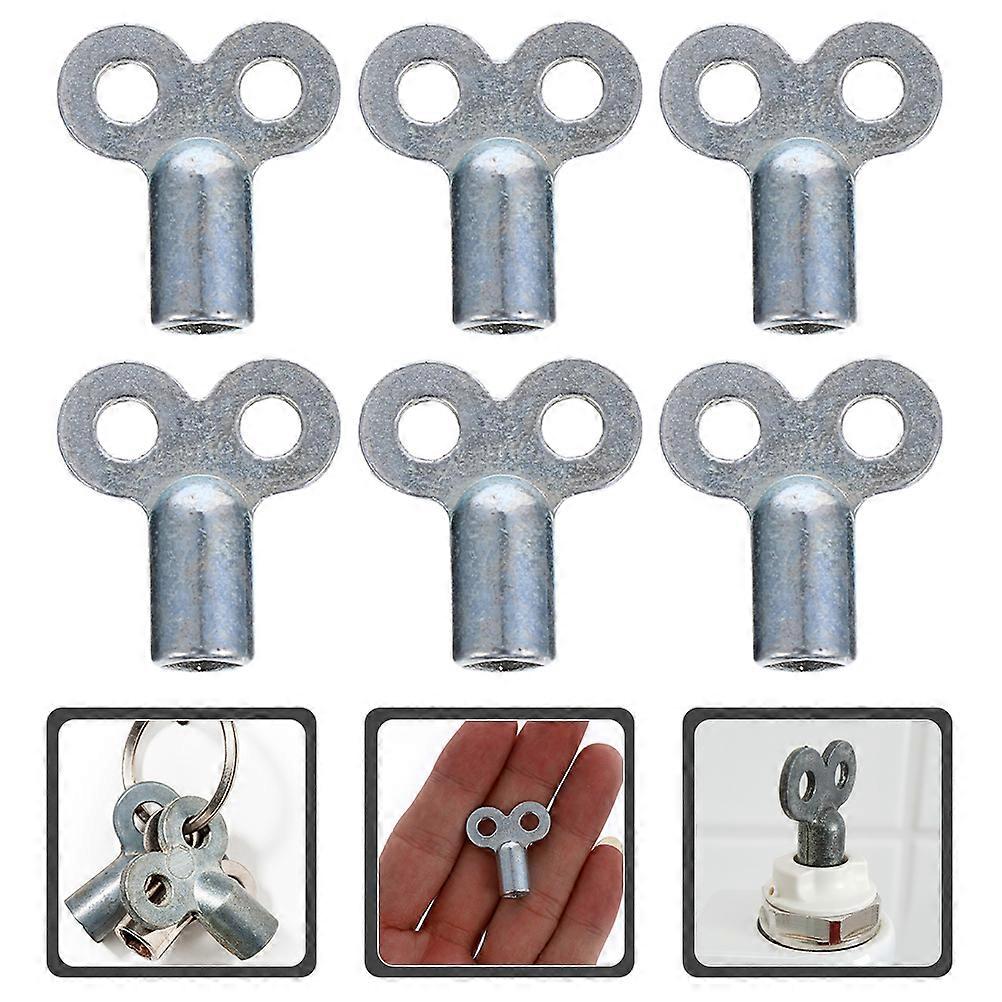 6pcs Radiator Valve Key Universal Bleed Key Heater Square Hole Key Gas Key Faucet Key Plumbers Tool Socket Key Meter Box Key